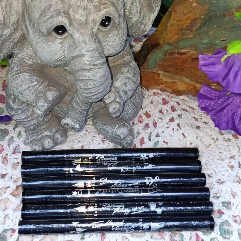 🆕LAST SET🌹2 IN 1 BLACK STAMP & EYELINER 6 PC SET, WATERPROOF & SMUDGE PROOF❣️